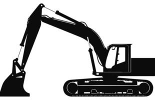 scavatrice nero silhouette vettore, compatto scavatrice silhouette, mini scavare clipart vettore