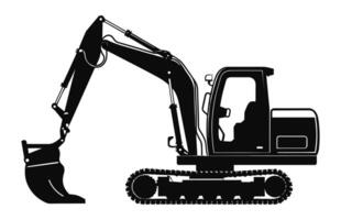 scavatrice silhouette vettore isolato su un' bianca sfondo, compatto escavatore, mini scavare clipart