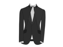 vettore illustrazione di un' nero formale vestito con un' legare. il concetto di attività commerciale e opera a tema vestiario.