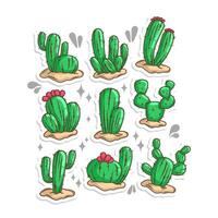 cactus pianta collezione impostare. mano disegnare illustrazione arte vettore