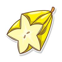 carambola cartone animato mano disegnare illustrazione vettore