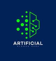 artificiale intelligenza logo icona marca identità cartello simbolo vettore