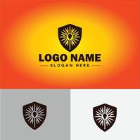 scudo logo vettore arte proteggere scudo sicurezza icona azienda logo modello
