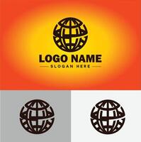 globo icona logo terra pianeta vettore arte grafica per attività commerciale marca icona globo logo modello
