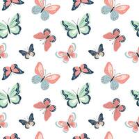 senza soluzione di continuità modello con carino farfalle. primavera e estate modello. vettore farfalle sfondo.