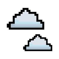 pixel arte nuvole. nube icona per 8 bit gioco vettore
