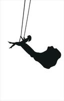 silhouette di donna oscillante su swing vettore