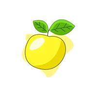 un' giallo Limone frutta con un' foglia su esso vettore