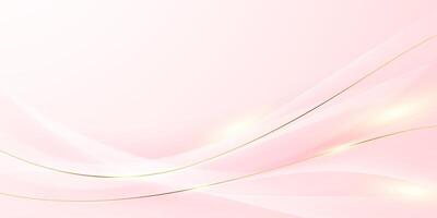 rosa sfondo design con lusso d'oro elementi vettore illustrazione