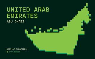 unito arabo Emirates carta geografica mostrato nel pixel dati modello. icloud paesi vettore