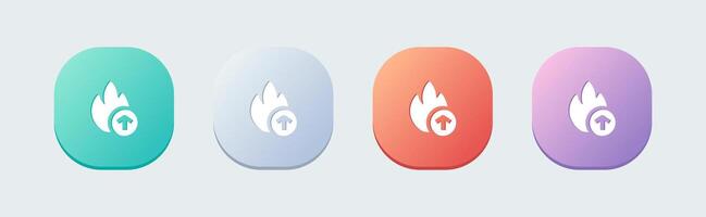 virale solido icona nel piatto design stile. fiamme segni vettore illustrazione.