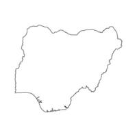 Nigeria carta geografica icona vettore