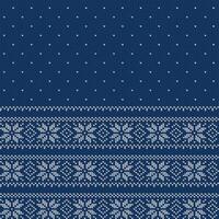 un' tradizionale blu e bianca maglione modello per inverno maglione fairisle design. un' senza soluzione di continuità maglieria disegno del modello nel vettore illustrazione