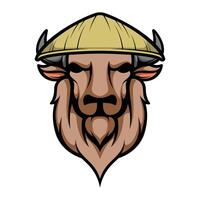 bufalo contadino cappello vettore