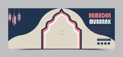 Ramadan mubarak sociale media copertina design modello vettore