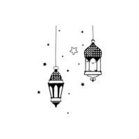 Arabo tradizionale Ramadan kareem orientale lanterne. musulmano ornamentale sospeso lanterne, vettore illustrazione