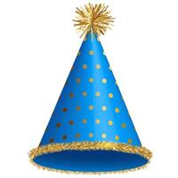 blu festa cappelli con modello di punti. modello di berretto per compleanno, Natale, festivo celebrazione isolato su trasparente sfondo. vettore
