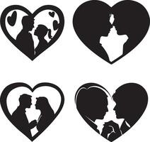amore forma silhouette illustrazione design vettore