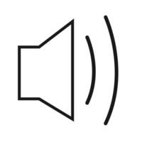 Audio altoparlante volume su linea arte icona per applicazioni e siti web. vettore