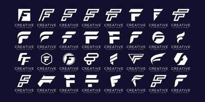 set di modello di progettazione logo lettera f iniziale. icone per affari di lusso, eleganti, semplici vettore