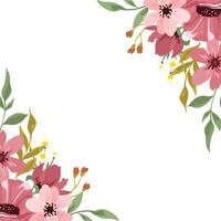floreale telaio con marrone colorato mazzi di fiori vettore