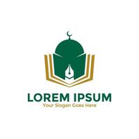 islamico apprendimento logo design modello. islamico scuola logo. islamico formazione scolastica logo. vettore illustrazione.