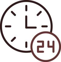 24 ore supporto creativo icona design vettore