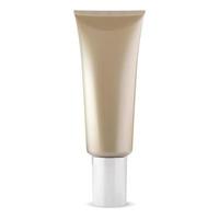 tubo crema. bottiglia di crema bb fondotinta per il trucco del viso. modello di tono liquido di bellezza per la cura del viso beige. design del tubo glitter di bellezza, toner premium o campione di imballaggio in polvere, vettore