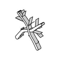 ramoscello legna legname isometrico icona vettore illustrazione