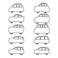 schema auto icona impostare. piatto stile mezzi di trasporto vettore