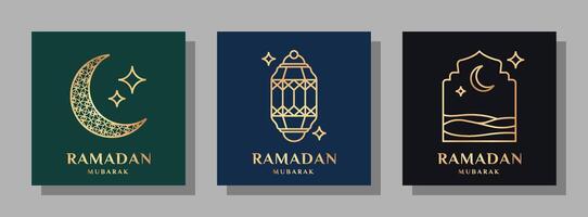 impostato di vettore Ramadan mubarak disegni per manifesti, carte, copertine, e altri.