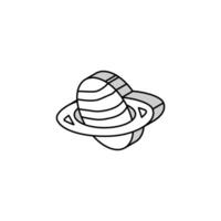 Saturno pianeta isometrico icona vettore illustrazione