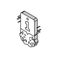 informazione cervello isometrico icona vettore illustrazione