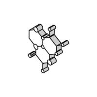 scientifico molecolare struttura isometrico icona vettore illustrazione