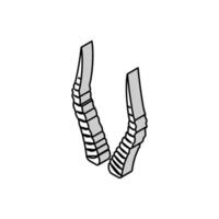 antilope corno animale isometrico icona vettore illustrazione