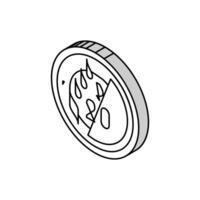 rupia moneta isometrico icona vettore illustrazione