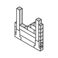 colonne edificio struttura isometrico icona vettore illustrazione