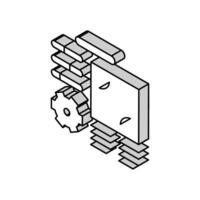 pianificazione opera processi isometrico icona vettore illustrazione