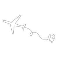 continuo uno linea disegno di passeggeri aereo disegno arte e illustrazione vettore design