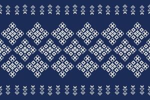 tradizionale etnico motivi ikat geometrico tessuto modello attraversare punto.ikat ricamo etnico orientale pixel Marina Militare blu sfondo. astratto, vettore, illustrazione. trama, sciarpa, decorazione, carta da parati. vettore