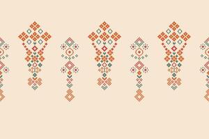 tradizionale etnico motivi ikat geometrico tessuto modello attraversare punto.ikat ricamo etnico orientale pixel Marrone crema sfondo. astratto, vettore, illustrazione. trama, sciarpa, decorazione, carta da parati. vettore