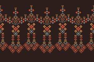 tradizionale etnico motivi ikat geometrico tessuto modello attraversare punto.ikat ricamo etnico orientale pixel Marrone sfondo. astratto, vettore, illustrazione. trama, sciarpa, decorazione, carta da parati. vettore