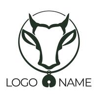 icona di vettore del modello di logo della mucca