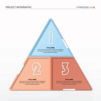 triangolo Infografica processi design con icone e 3 opzioni o passi. vettore