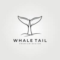 balena coda logo linea arte illustrazione design vettore