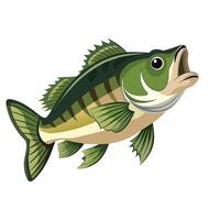 largemouth basso pesce piatto vettore illustrazione.