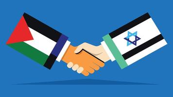 Palestina e Israele bandiera stretta di mano vettore illustrazione