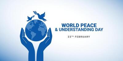 mondo giorno di pace e comprensione, osservato su 23 febbraio. il primo rotante incontro era tenuto nel commemorazione. internazionale giorno di pace è un annuale evento osservato per promuovere pace nel il mondo vettore