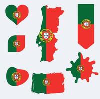 Portogallo identità design elementi bandiera carta geografica elementi schizzo moderno design vettore