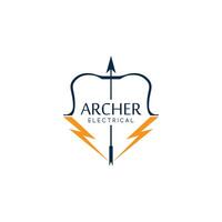 arciere elettrico logo design modello vettore